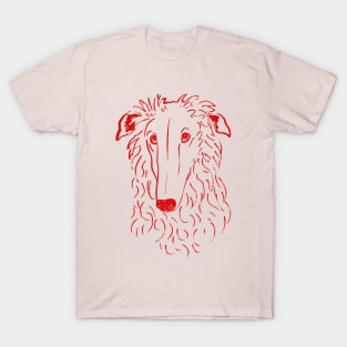 Borzoi (Pink and Red) T-Shirt